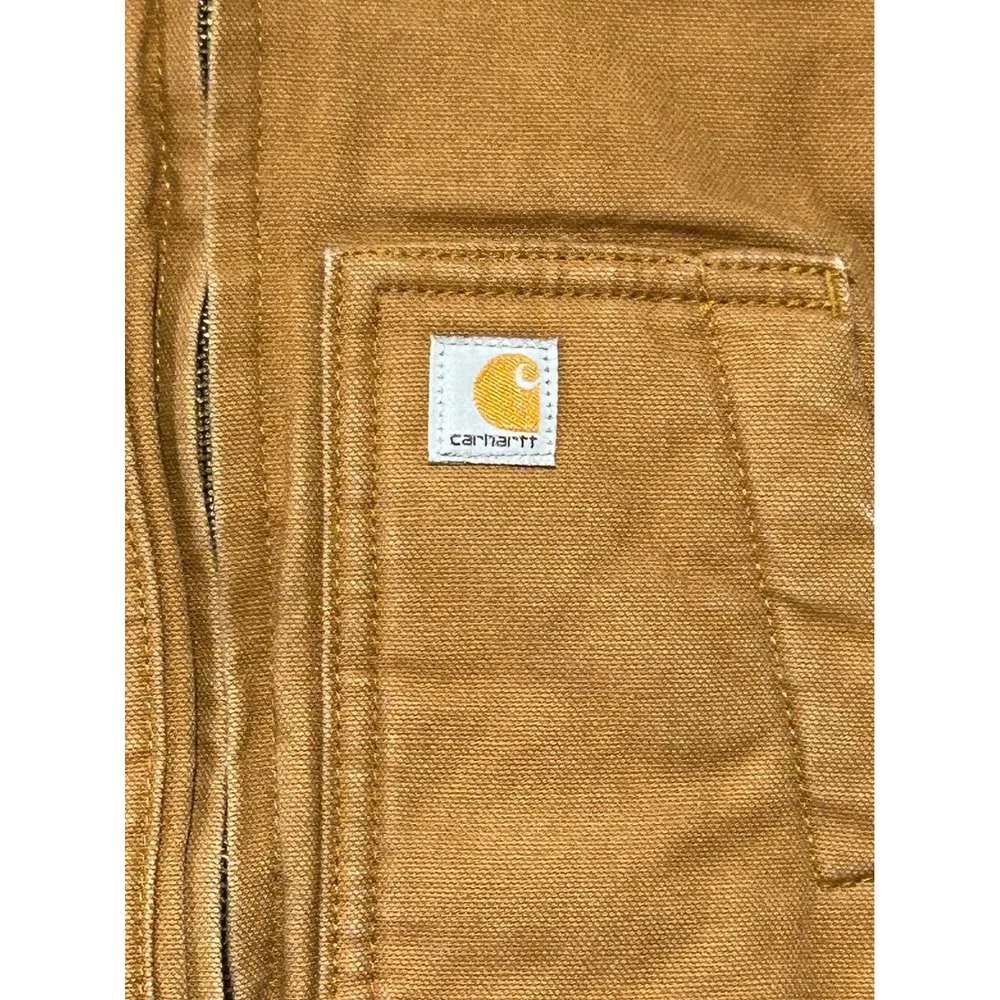 Carhartt Kids 2T Brown Duck Canvas Quilted Flannel Lined Hooded Active Jacket